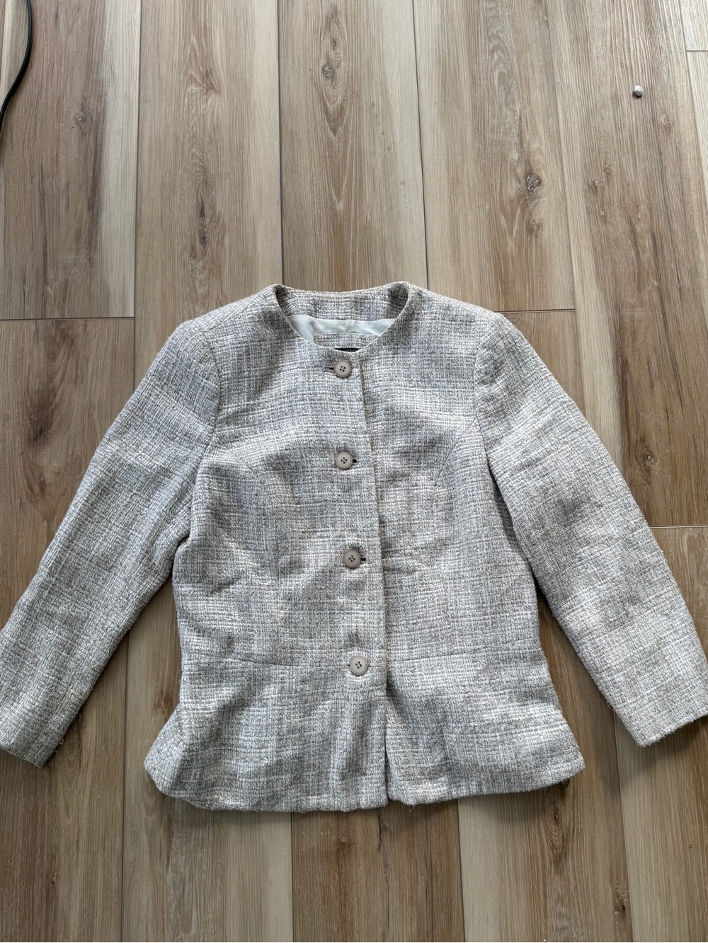 The Limited Neutral Tweed Blazer